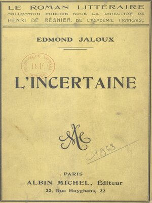 cover image of L'incertaine